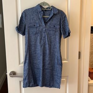 Theory Size 4 Blue Linen Dress